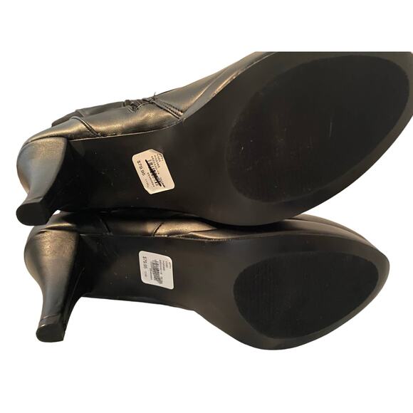 NWT Lane Bryant Women's Size 11 Heeled Boots Black Inside Zip 4" Faux Leather - Picture 5 of 13